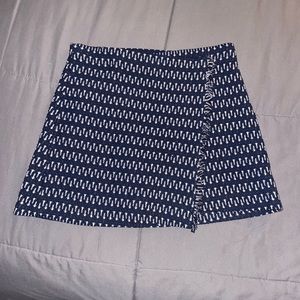Elizabeth And James Navy and Ivory Daniella Wrap Skirt - Size 2